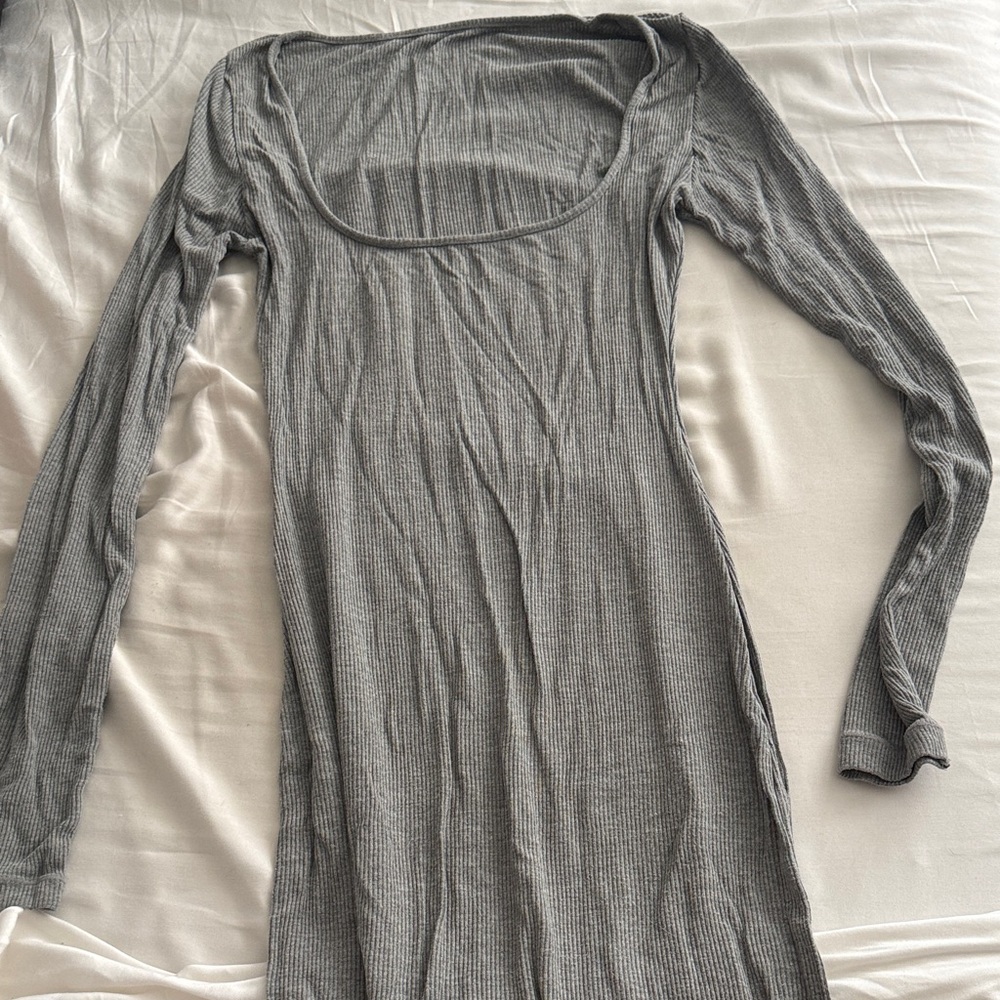 Gray Long Sleeve Women's Dress